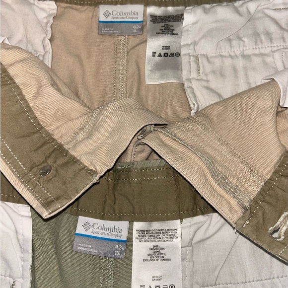 BUNDLE of 3 Columbia men’s Cotton Canvas tan olive brown‎ Hiking Shorts Size 42 - Picture 3 of 10
